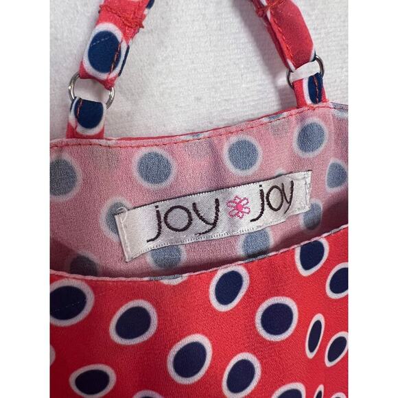 Joy Joy strappy top Red With Blue Polka Dots Est. Size LG - Picture 5 of 7